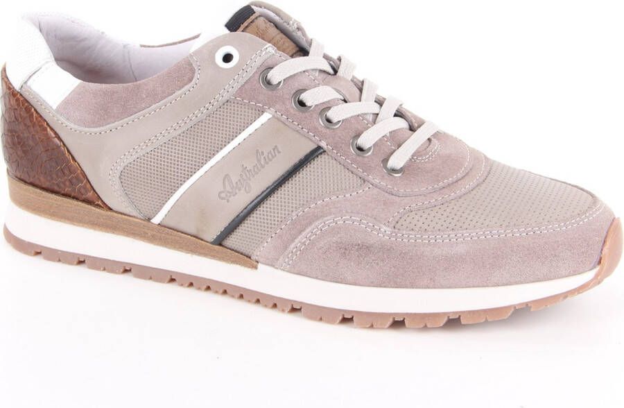 Australian Bruin Tinten Navarone Lage sneakers Leren Sneaker Heren Taupe - Foto 2