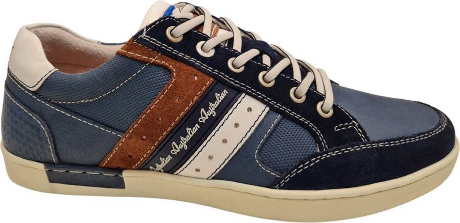 Australian Blauwe Leren Herensneaker Nothingham Multicolor Heren - Foto 3