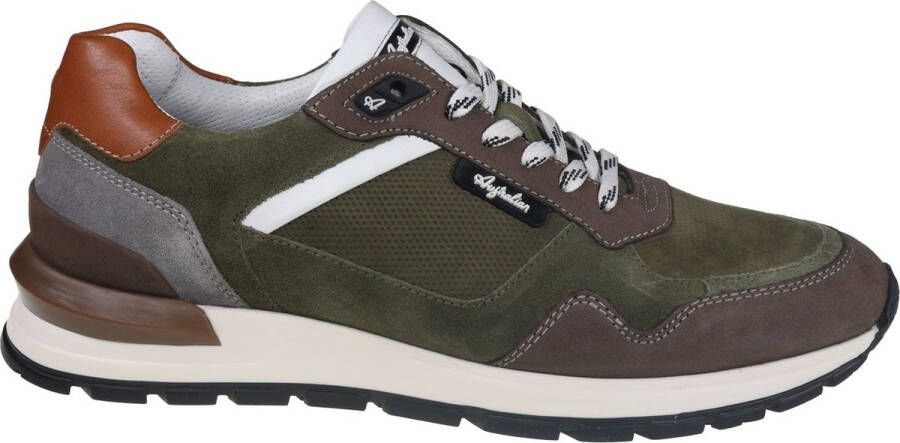 Australian Groen en Grijs Leren Sneakers voor Heren Green Heren