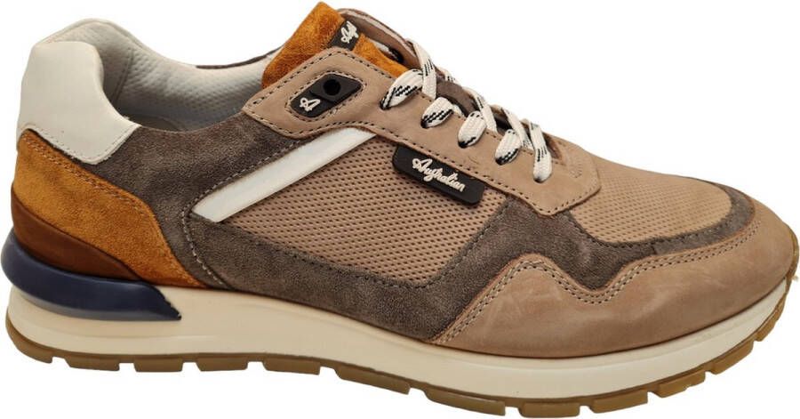 Australian Grijze Leren Sneakers met Comfortabel Voetbed Brown