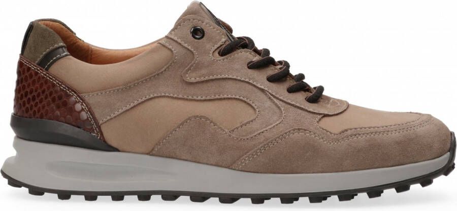 Australian ODYSEY 15 1598 01 L00 Taupe kleurige heren sneaker met leren voering