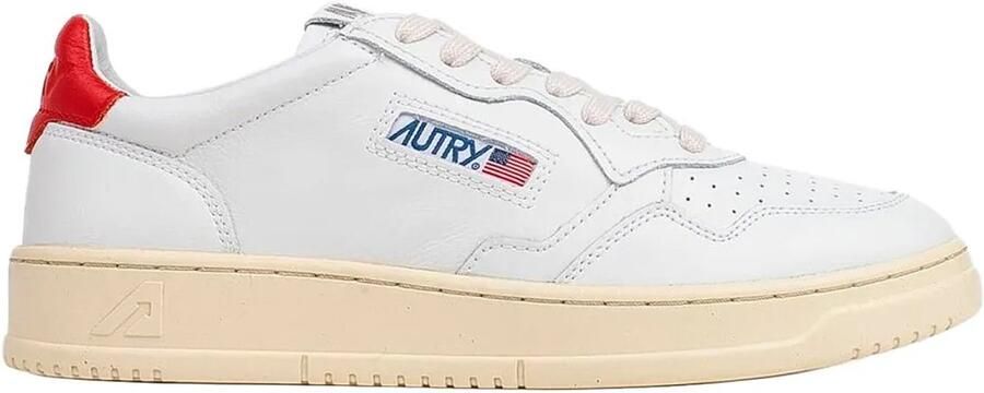 Autry Leren Medalist Lage Sneaker Rood White Heren