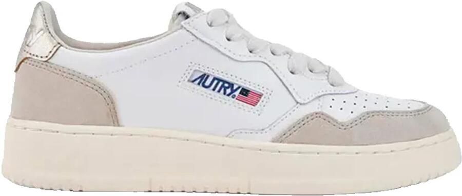 Autry Witte Gouden Sneakers met Geperforeerde Details White Dames - Foto 2