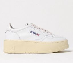 Autry Lage Sneakers Baskets Medalist Platform cuir de vache blanc non traité