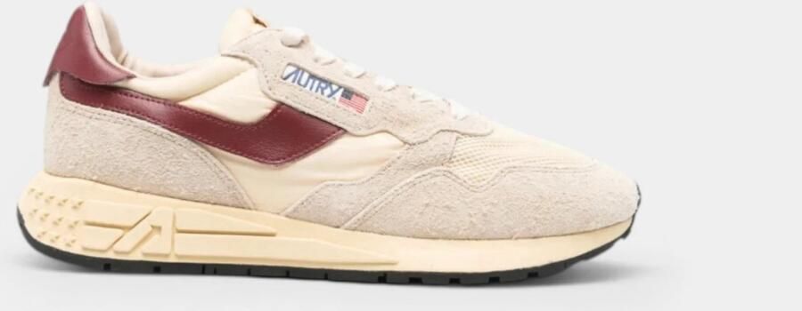 Autry Lage Sneakers Baskets Reelwind Low écru et bordeaux
