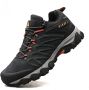 Aventury Wandelschoenen Waterdicht Lederen Hicking schoenen Berg schoenen Wandelschoenen Wandelschoenen Grijs Rood - Thumbnail 3