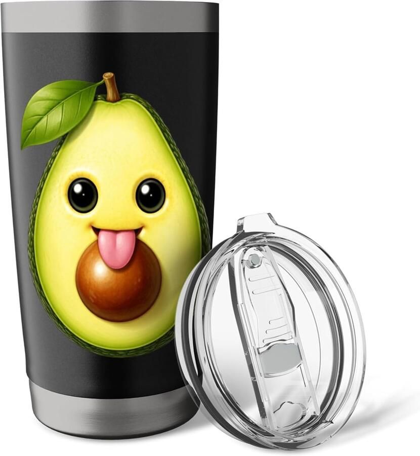 Avocado-tong uit stevig dubbelwandig thermosbeker