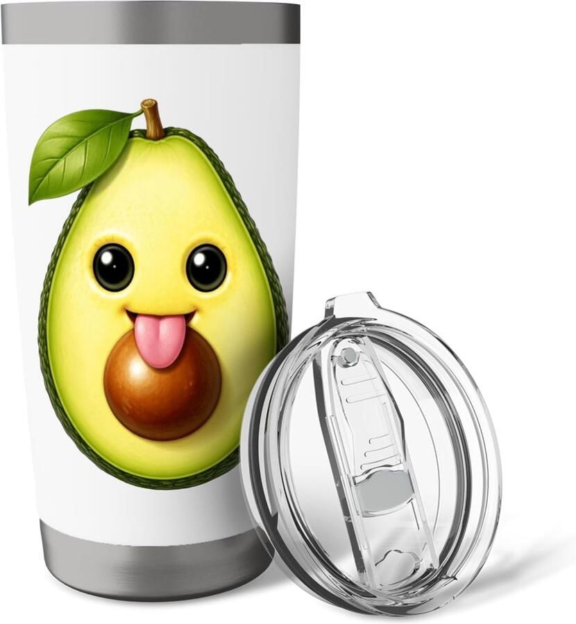 Avocado-tong uit stevig dubbelwandig thermosbeker
