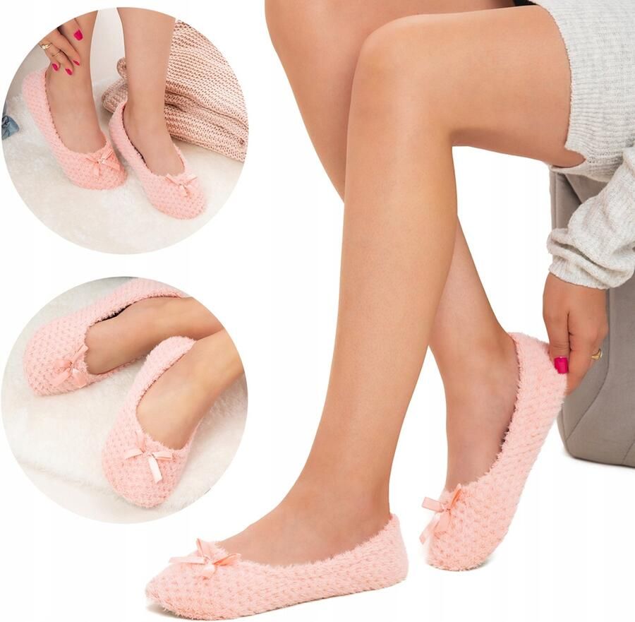 Axim Damespantoffels Roze Ballerina's Warm & Comfortabel