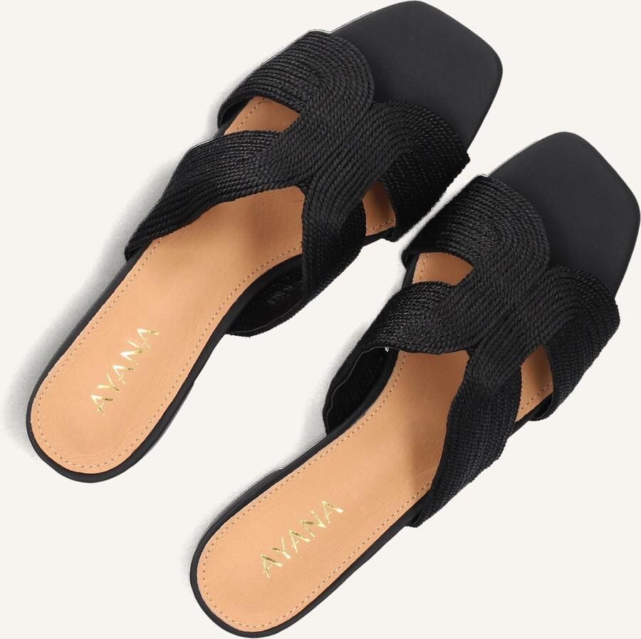 AYANA Slippers Dames 0325-8 Maat: 37 Materiaal: Raffia Kleur: Zwart - Foto 2