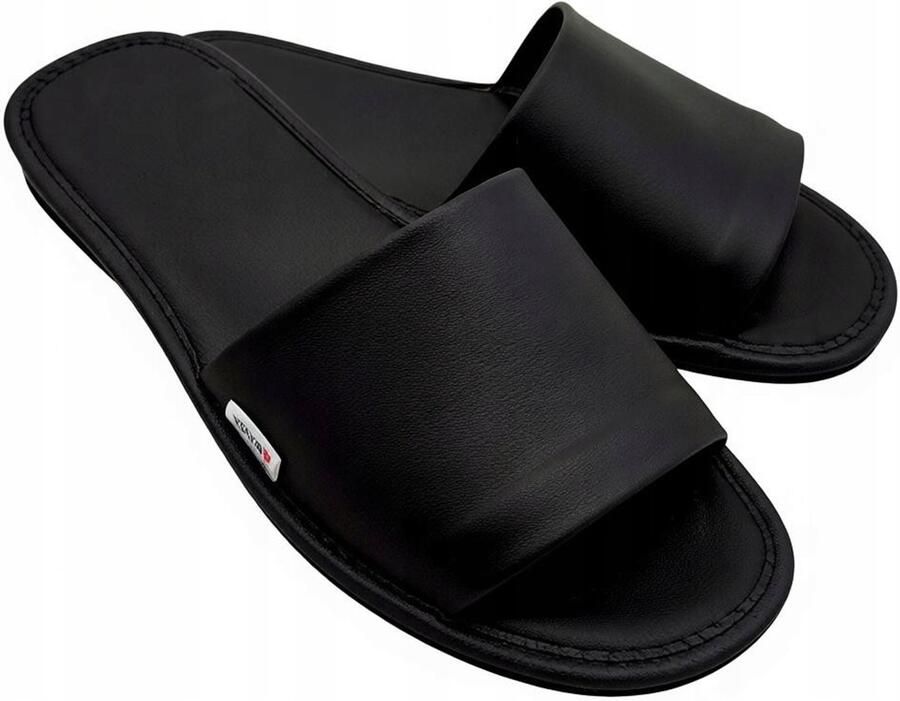 Baba Dames Leren Pantoffels Comfortabel & Premium Zwart