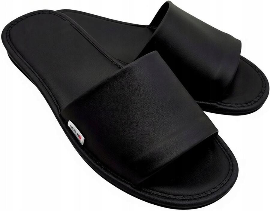 Baba Dames Leren Pantoffels Premium Zwart Comfort & Kwaliteit