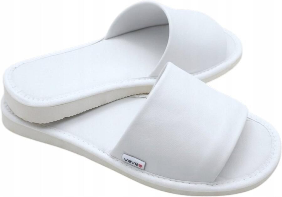 Baba Dames Slippers Wit Leer Comfortabele Premium Pantoffels