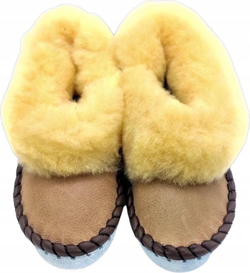 Warme Pantoffels van Schapenvacht met Leren Zool