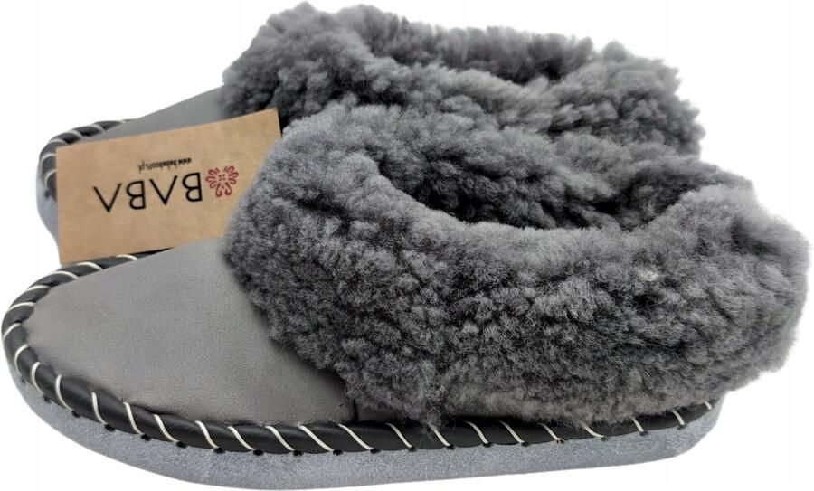 Baba Dames Pantoffels Wol & Leer Warme Antislip Handgemaakt