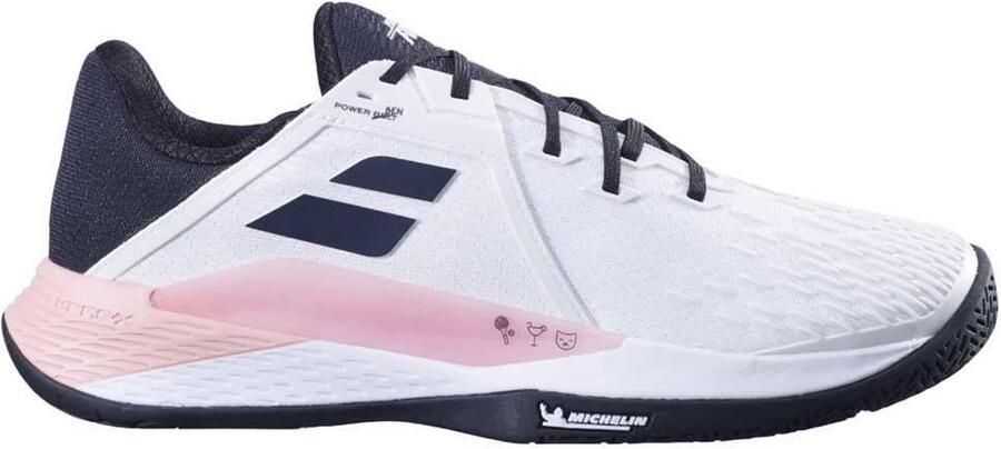 Babolat Propulse Fury 3 AC Tennisschoenen Wit Roze