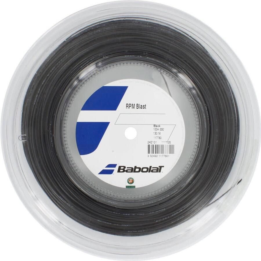 Babolat RPM Blast 1.20 mm Tennissnaar Polyester Tennissnaar Rol 200m Reel 200m Tennistrings Zwart Black