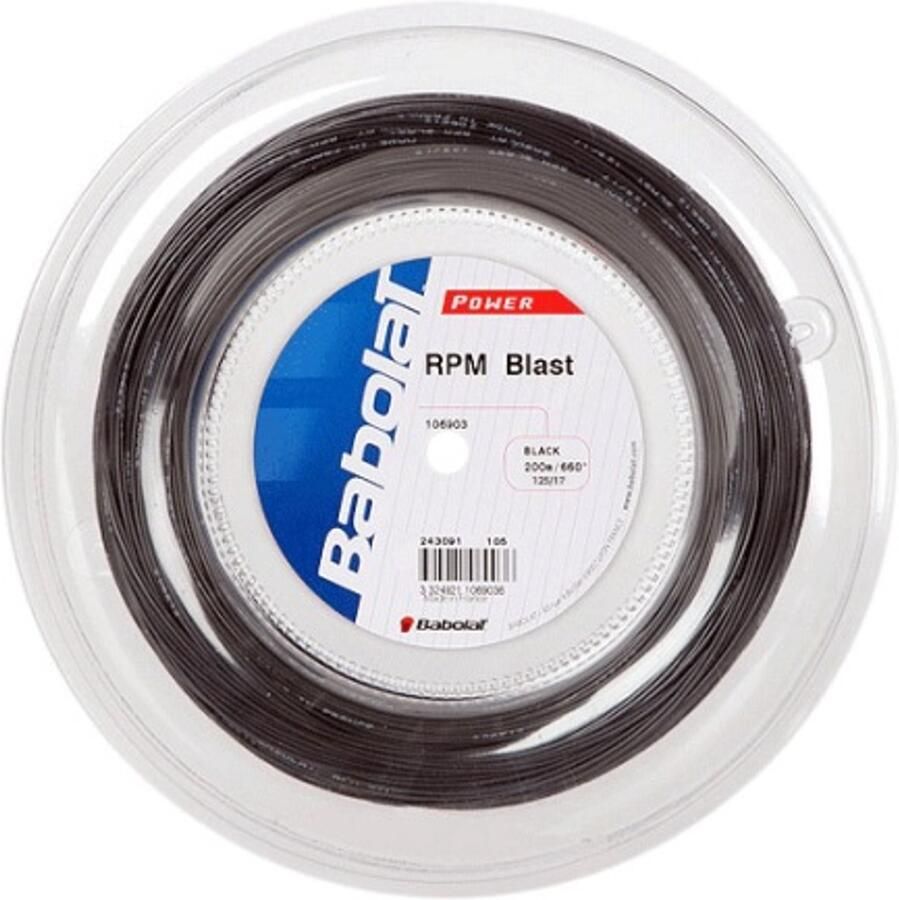 Babolat RPM Blast 1.30 mm Tennissnaar Polyester Tennissnaar Rol 200m Reel 200m Tennistrings Zwart Black