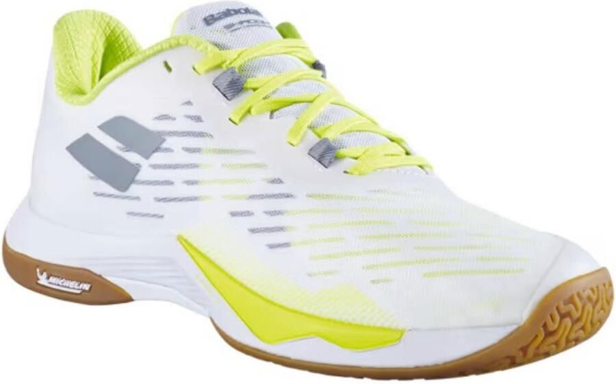 Babolat Shadow Tour 5 Heren badmintonschoenen wit lime
