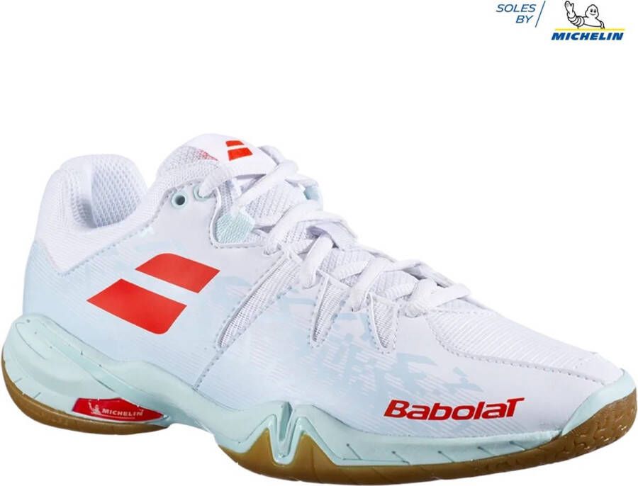 Babolat Shadow Spirit dames badmintonschoen wit blauw