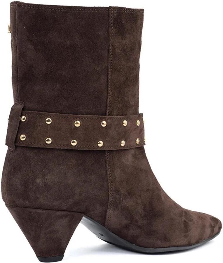 Babouche Anine enkellaarzen dark brown