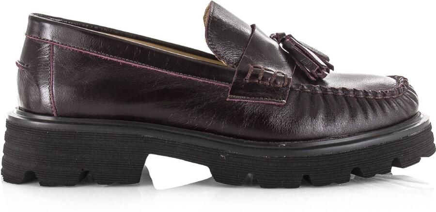 Babouche Bizou loafers bordo Leer Dames