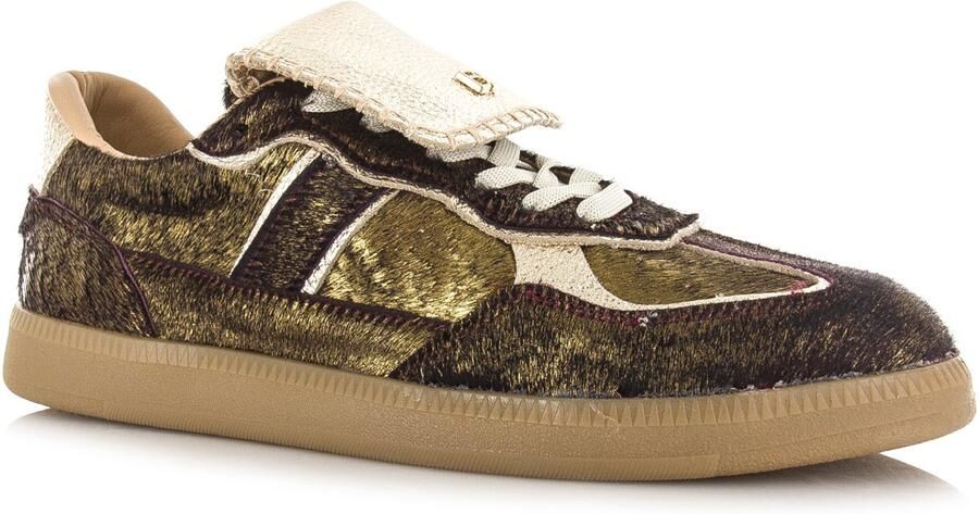 Babouche Ira dark brown gold Leer Dames