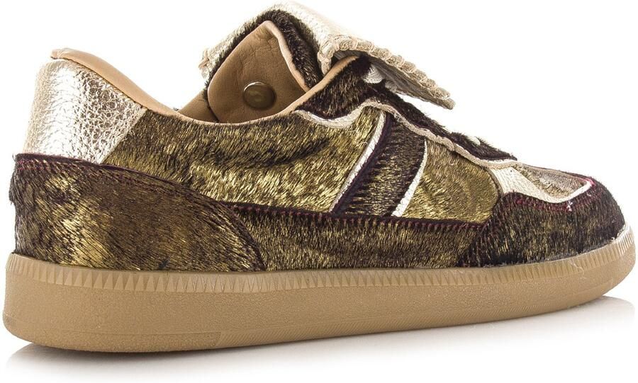 Babouche Ira dark brown gold Leer Dames