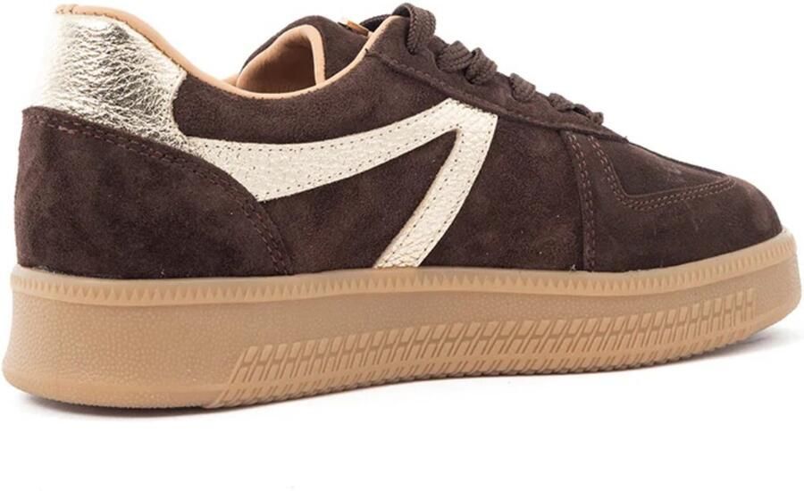 Babouche Liva sneakers dark brown Suede Dames