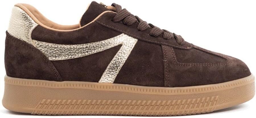 Babouche Liva sneakers dark brown Suede Dames