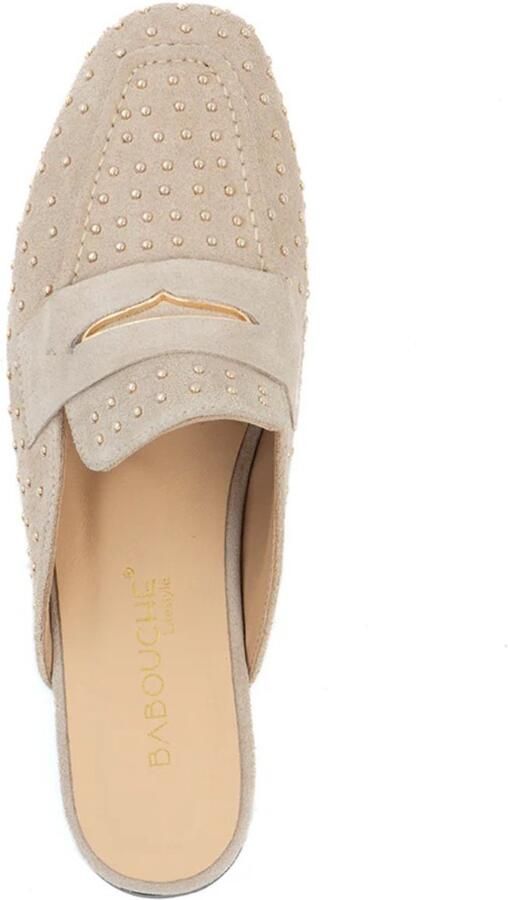 Babouche SUZIE beige muiltjes met studs Suede Dames