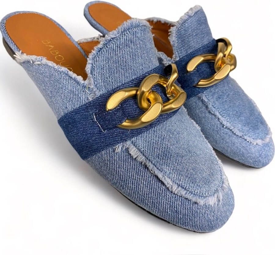 Babouche G Sammy-33 Licht Blue D Blue Jeans-slipper jeans