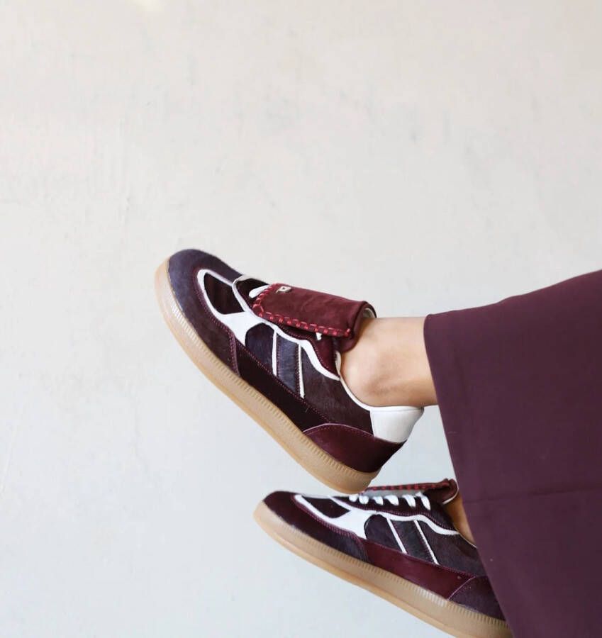 Babouche Ira sneakers bordo wit Leer Dames