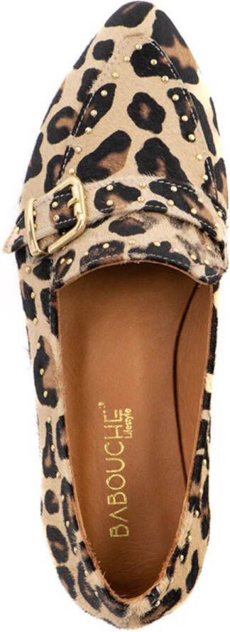 Babouche Luna panterprint loafers Leer Dames
