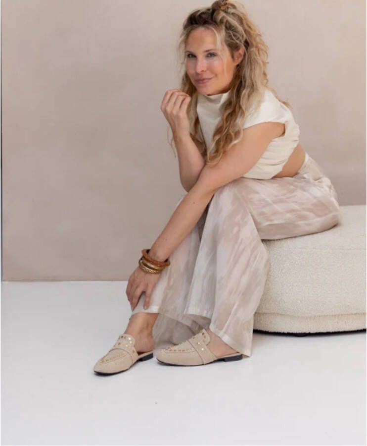 Babouche Nance open muiltjes met studs Suede Dames