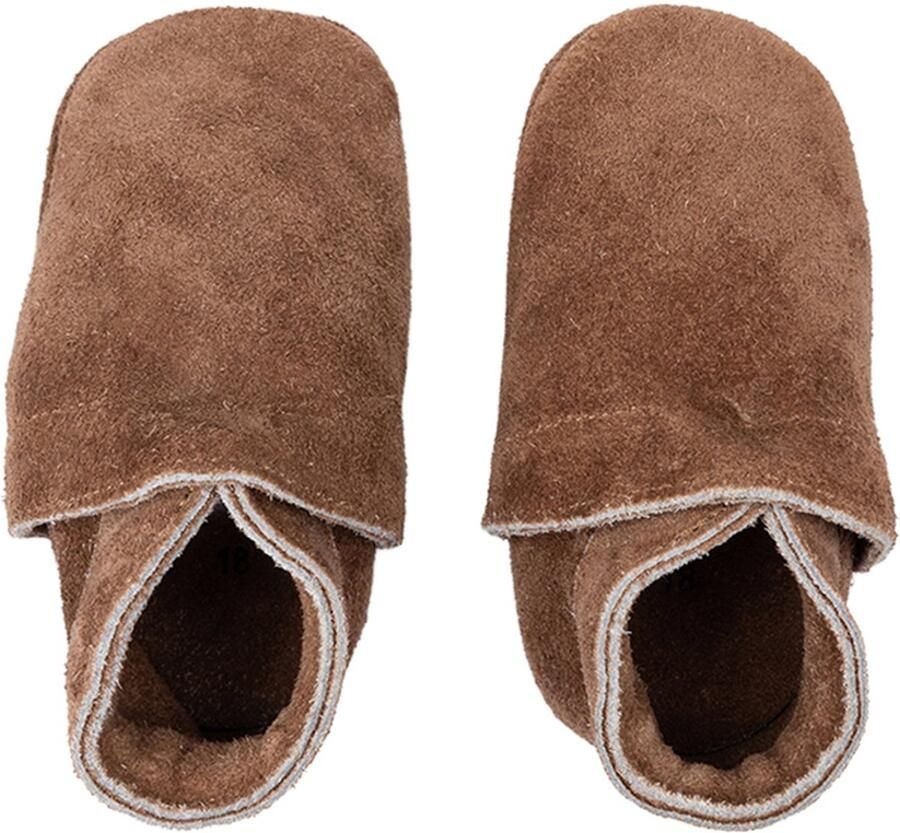 Baby Dutch Uni Babyslofjes Suede L 20 Dark Brown