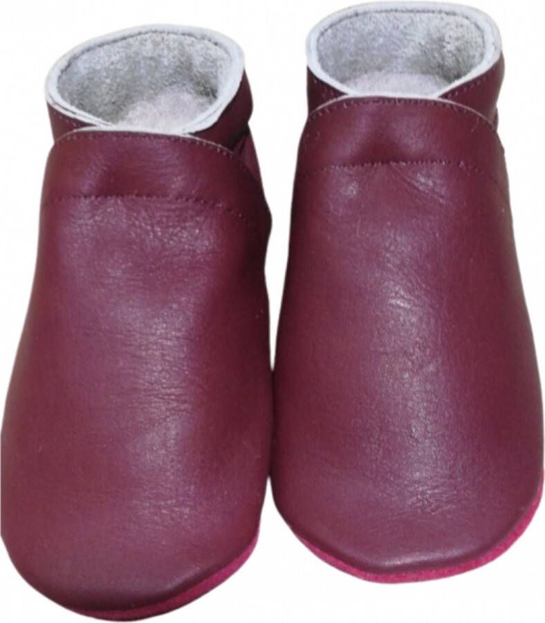 Baby Dutch babyslofjes effen bordeaux rood