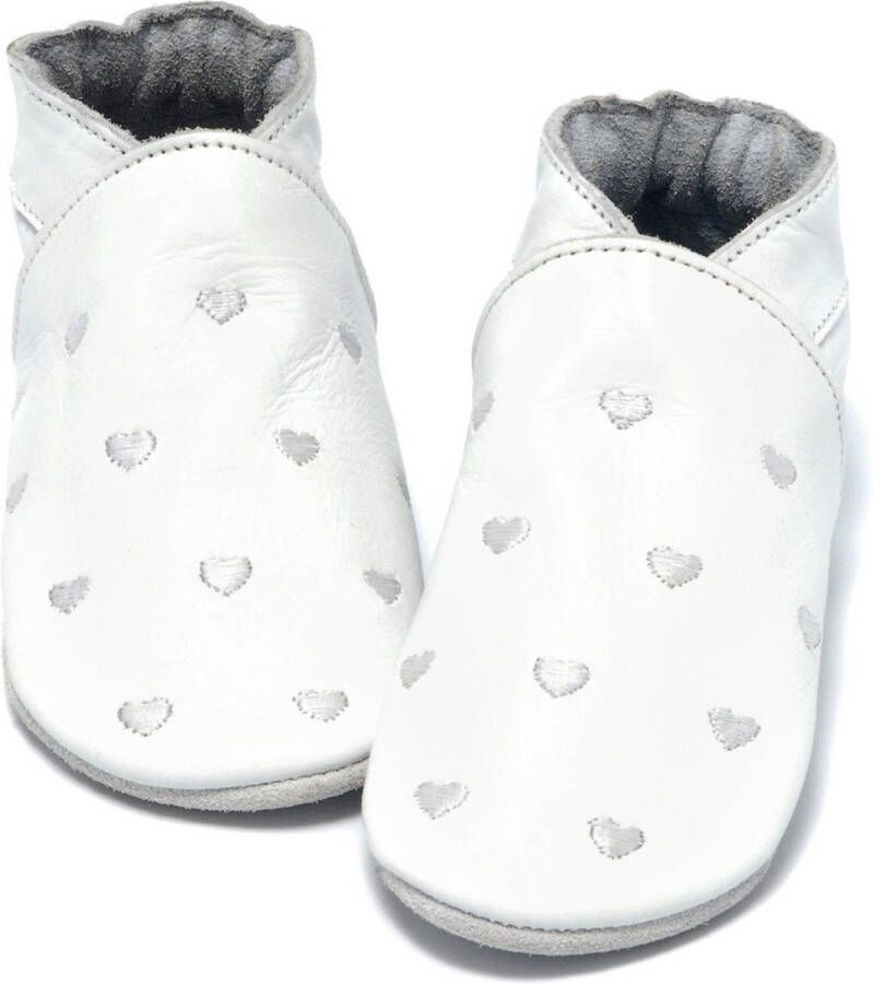 Baby Dutch Babyslofjes hartjes wit
