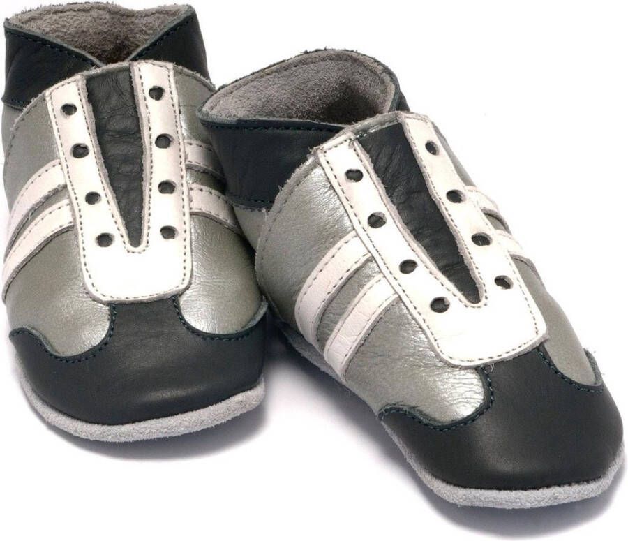 Baby Dutch babyslofjes jogger grijs wit