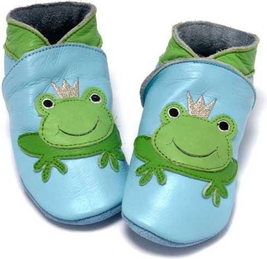 Baby Dutch babyslofjes kikker blauw
