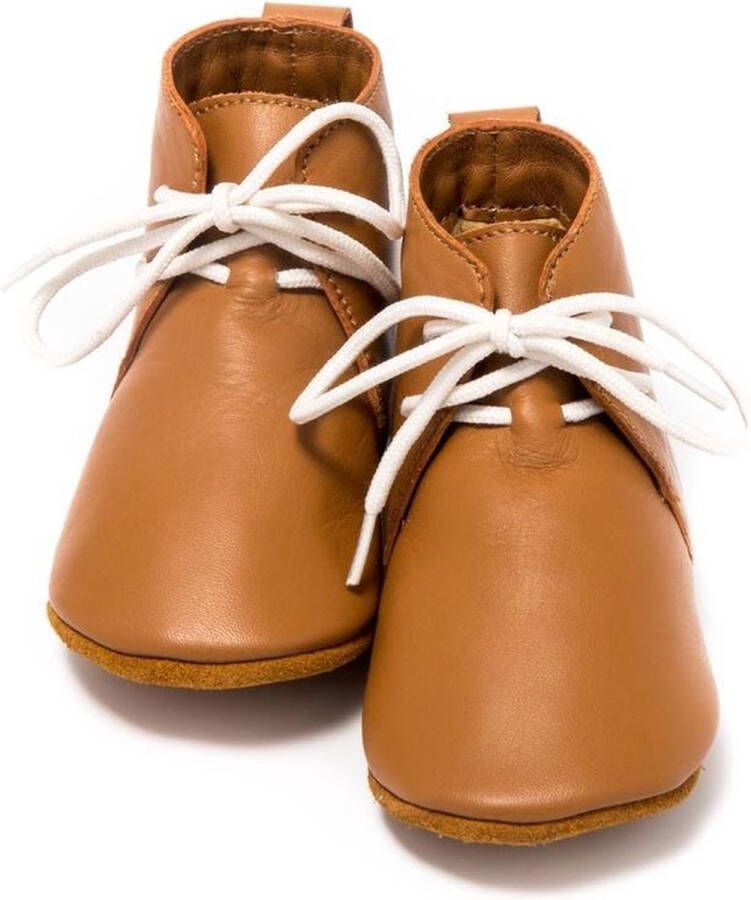 Baby Dutch Babyslofjes Suede slofjes Leren slofjes Babyschoentjes leer Cognac sloffen