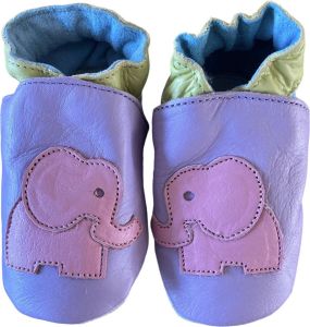 Baby Dutch Pastelkleurige leren babyslofjes van Olifant maat S (