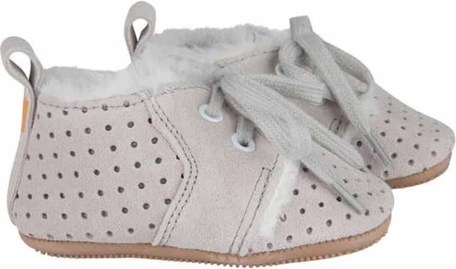 Baby Dutch Winterschoen Baby Grijs - Boot Bont Suede Schoen met veter