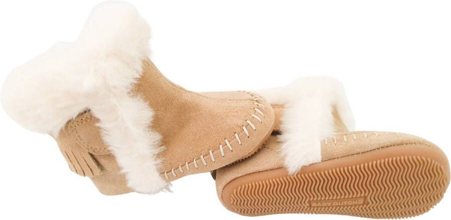 Baby Dutch Winterschoen Baby Hoge Bootie Beige Boot Bont Suede Schoen met veter