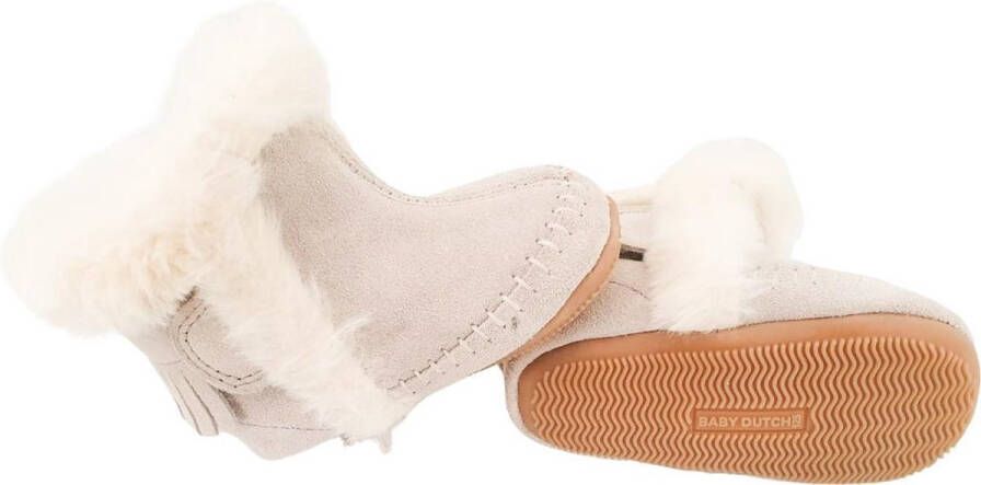 Baby Dutch Winterschoen Baby Hoge Bootie Grijs - Boot Bont Suede Klittenbandsluiting