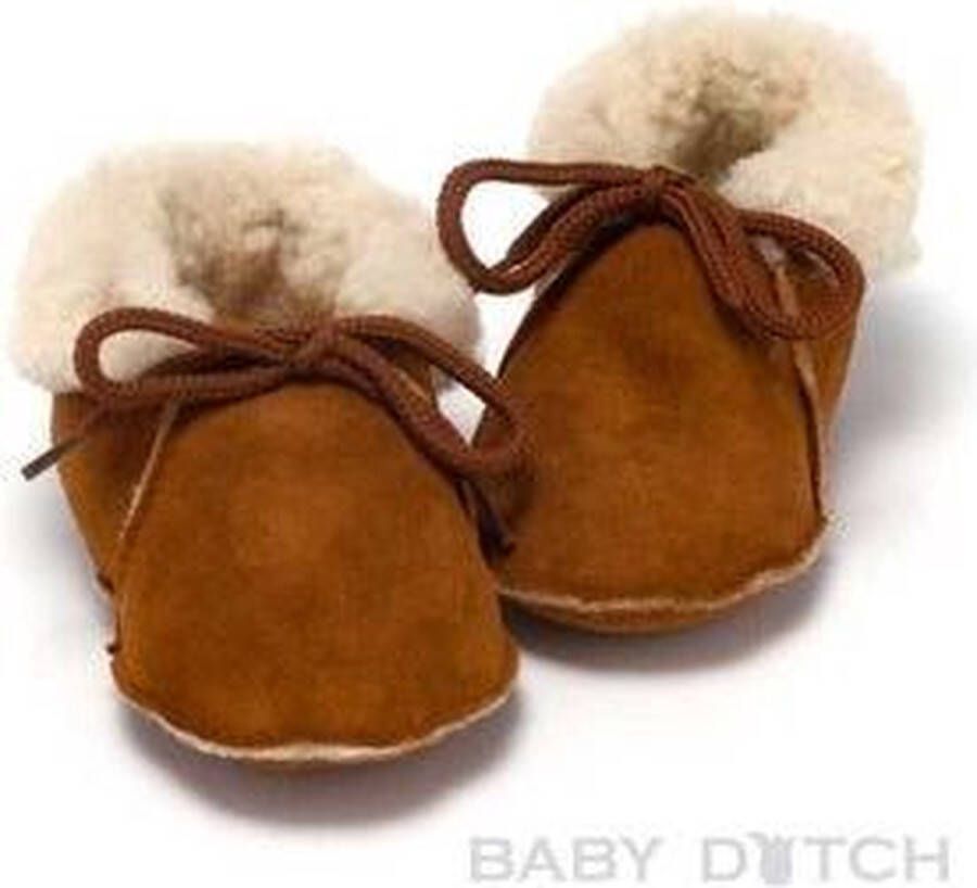 Baby Dutch Wollige winter slofjes cognac