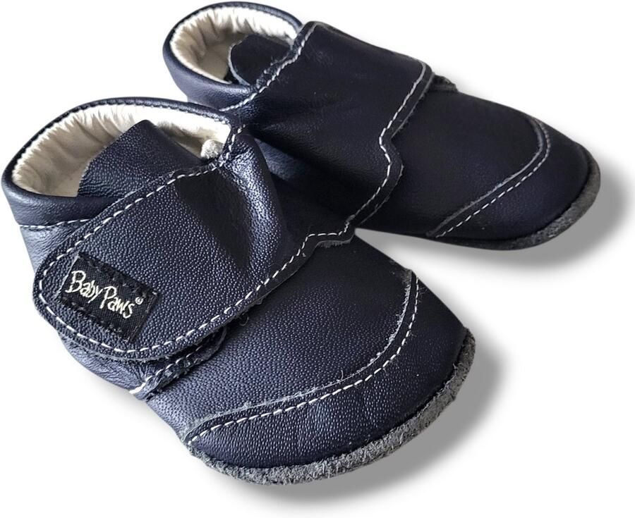 Baby Paws Babyslofjes van echt leer Zwart