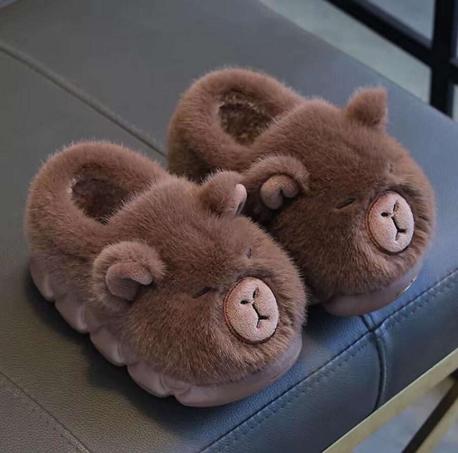 Baby-slofje Donkerbruine sloffen van voor kinderen Capibara Pantoffels Capybara