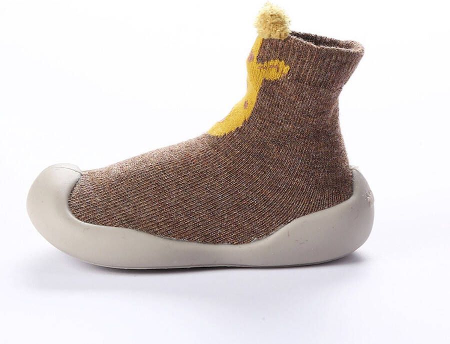 Baby-slofje.nl Anti-slip Babyschoentjes Soksloffen Eerste Loopschoentjes van Baby-Slofje Bruin Giraffe - Foto 2