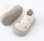 Baby-slofje.nl Anti-slip babyschoentjes Soksloffen Eerste loopschoentjes van Baby-Slofje Cutie beige - Thumbnail 2